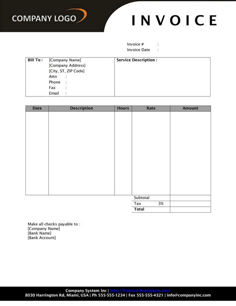 invoice template for designers